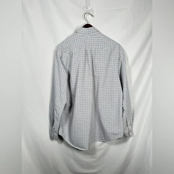 Ralph Lauren Classic Fit Cotton Check Shirt XL Navy White Logo - Picture 10 of 13